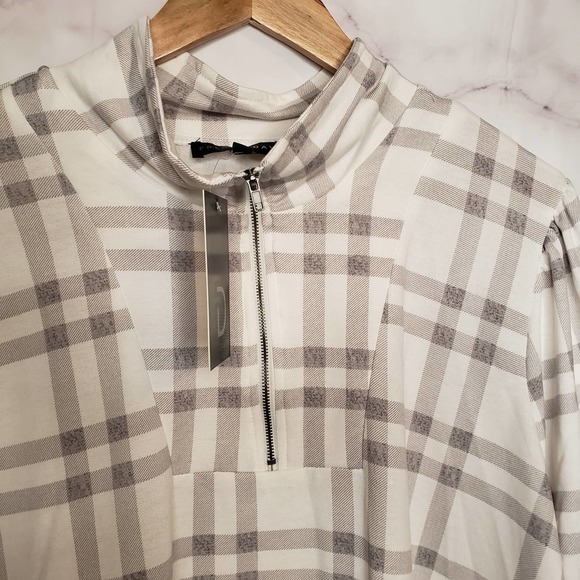 FRED DAVID plaid long sleeve 1/4 zip up sweater 3X - Picture 3 of 7